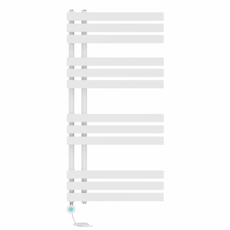 Camari Designer Towel Rail Heated Towel Rails, 120cm H x 60cm W x 7.35cm D, White