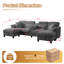 Canapé modulaire moderne 117 pouces en velours côtelé pour salon avec repose-pieds avec rangement intégré et port de type C-118704679