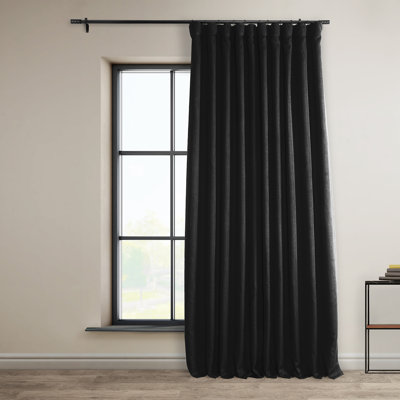 Ottis Textured Faux Linen Rod Pocket Room Darkening Curtains for Bedroom & Living Room Curtains - Single Panel Drapes