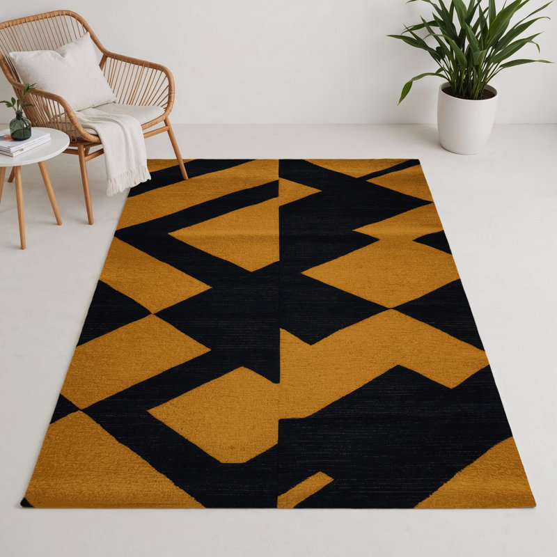Tapis intérieur / extérieur noir à carreaux, Rectangulaire 3 pi x 5 pi