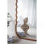 Miroir de plancher surdimensionné en bois avec cadre brun unique