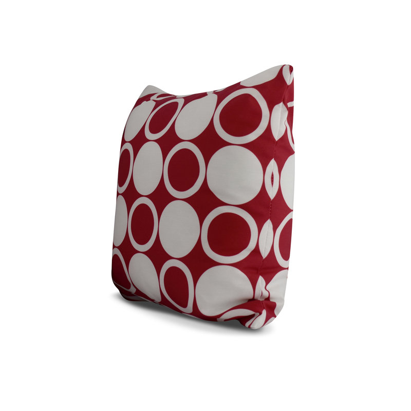 Cuban Flare Geometric Reversible Throw Pillow, Red, 16" x 16"