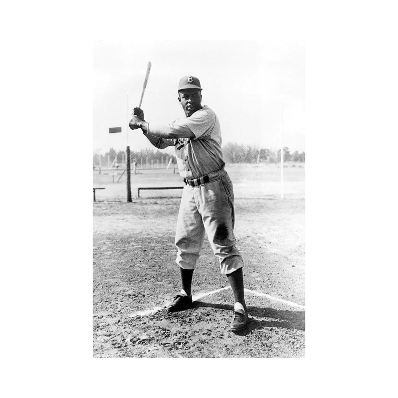 Jackie Robinson (1919-1972) - Wrapped Canvas Print, 66.04 cm H x 45.72 cm W x 3.175 cm D