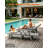 Outdoor Chaise Lounge Chair All Weather HIPS Patio Lounge Chair with 5-Level Adjustable Backrest Built-in Cup Holder and Rolling Wheels, Suitable for Outdoor, Patio, Party Scenes, Gray-1909166800
