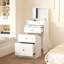 Petit meuble-lavabo avec miroir - ensemble de coiffeuse avec coiffeuse, chaise, tiroirs, petite coiffeuse mignonne pour les filles dans le salon