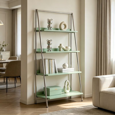 Mint Green Ladder Display Shelf