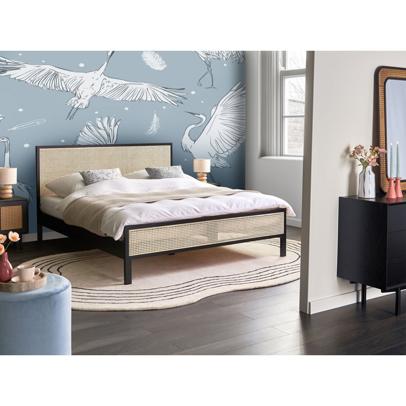 Bed Pine Wood SALERNAS, Black, European Kingsize (160 x 200 cm)