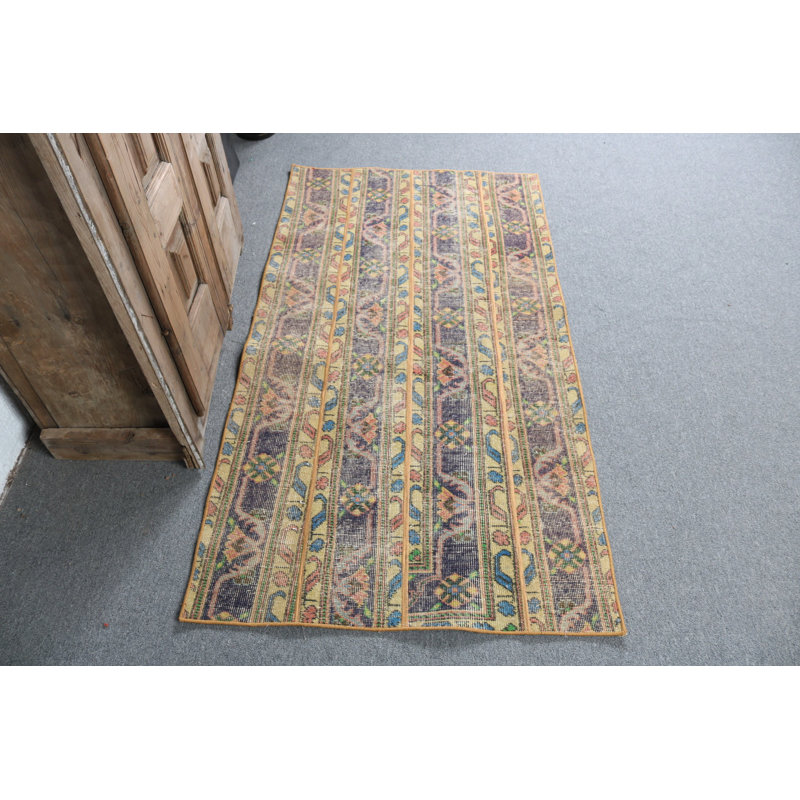 Tapis turc rétro tissé à la main à motif rayé aux couleurs vives pour la décoration du sol