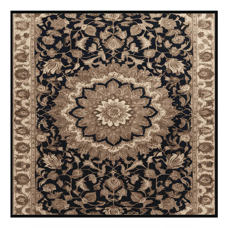 Tapis brun lavable à la machine, Carré 6 pi
