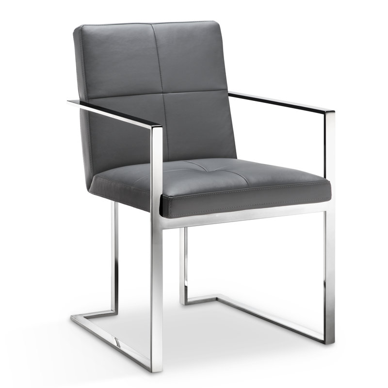 Fauteuil rembourré Poulin, Gris, Argent