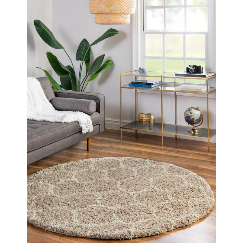 Geometric Indoor Rug, Round 6'