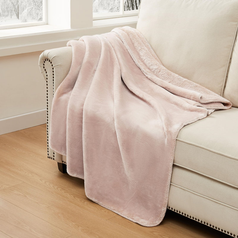 Plush Flannel Oversized Reversible Fleece Throw Blanket Comfortable Lightweight Cozy Hotel Style Home Decor Soft Luxury Machine Washable Blankets