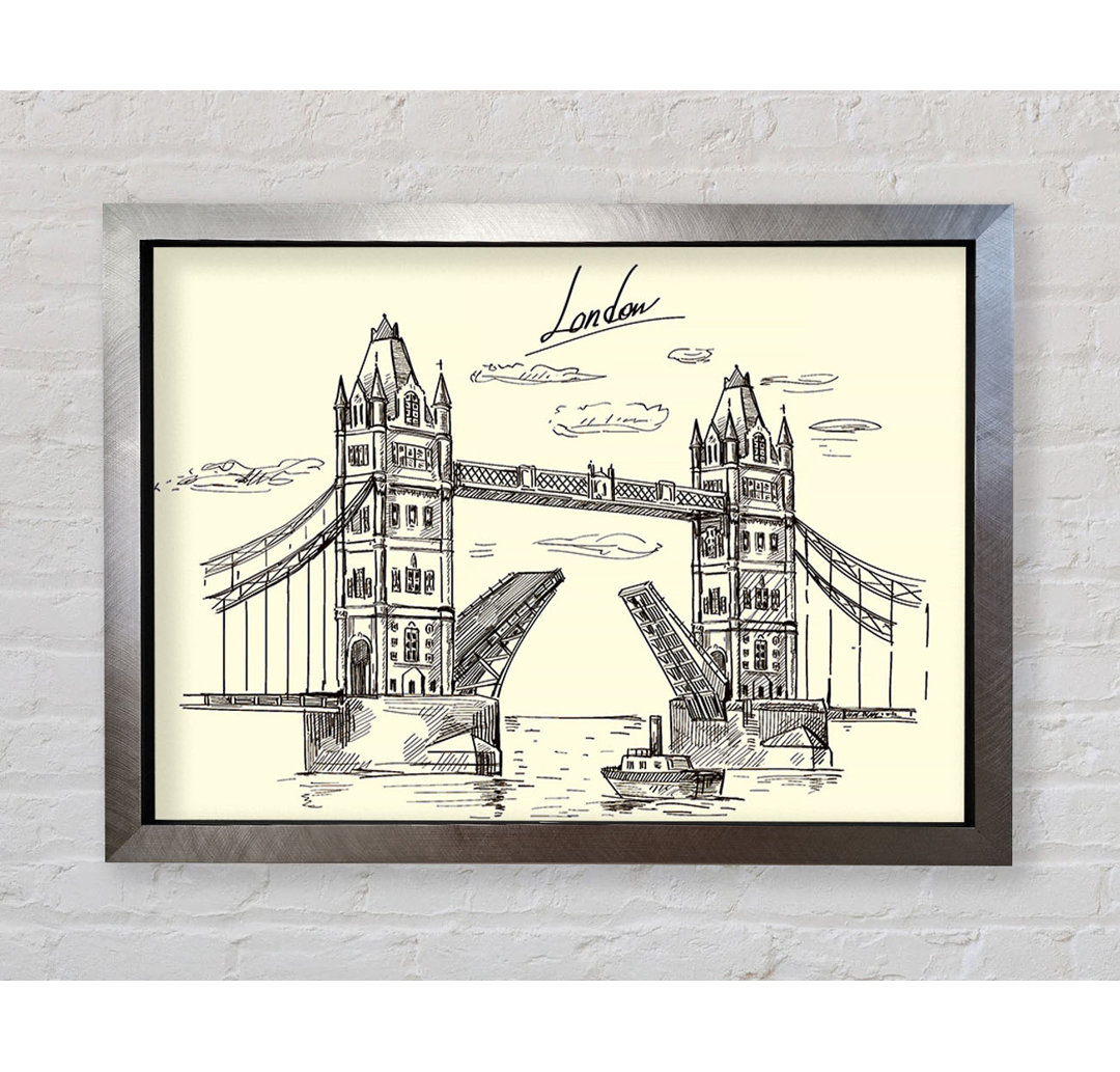 Tower Bridge Outline 5 Gerahmter Druck