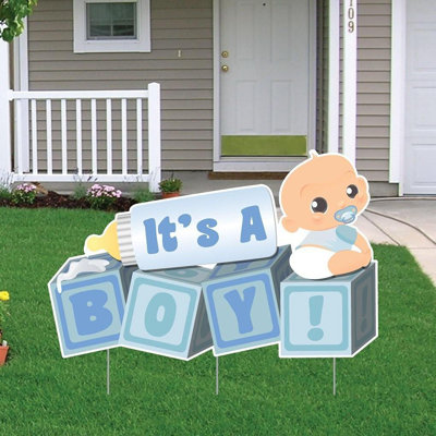 «It's a Boy!» Enseigne de jardin Blocks Baby Announcement