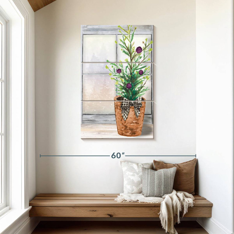 Lelend Christmas Fir On Window, 45" H x 28" W