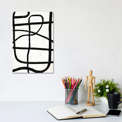 Scandi Minimal Marker Japandi I - Wrapped Canvas Painting - Wrapped Canvas Painting