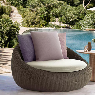Chaise longue de loisir PE en rotin pour patio