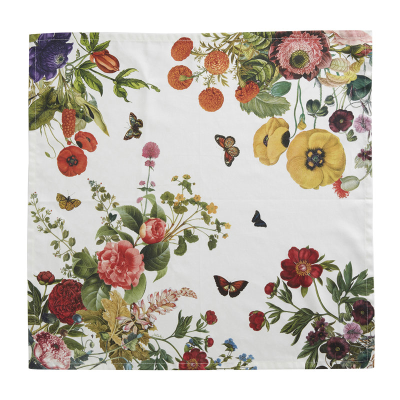 Field Of Flowers Napkin - White