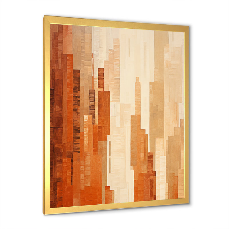 Caramel Colonnes Skycrapers Dream II, H 32 po x l 16 po x P 1 po, Cadre doré simple
