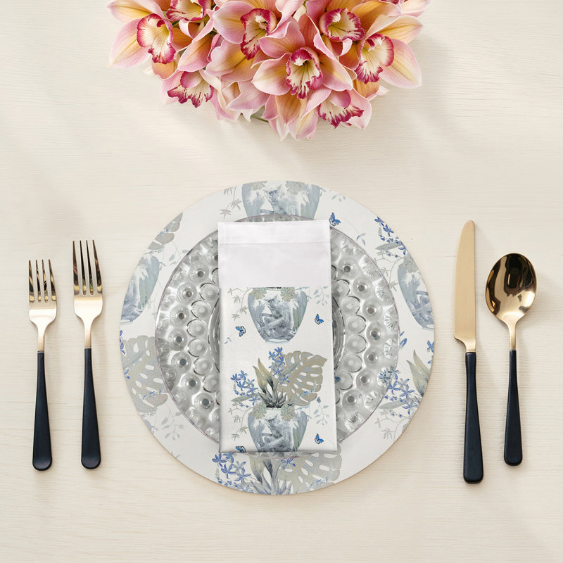 Monkey Jungle Cotton Sateen Dinner Napkins, Powder