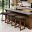 Tabouret de bar 24 po à hauteur de comptoir avec structure en bois pour îlot de cuisine-896099441