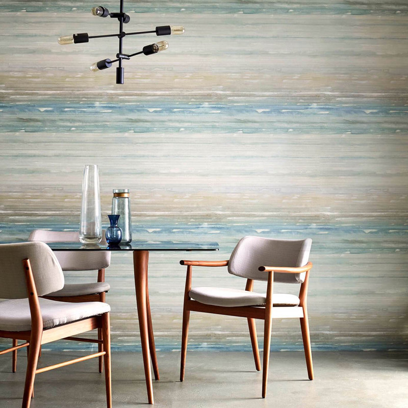 Anthology Elements 10.05m x 68.6cm Wallpaper Roll, Stone/Teal