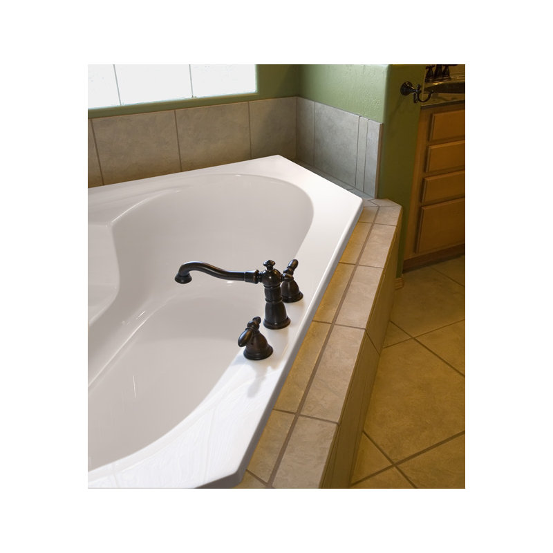 Rincon 59'' L Soaking Bathtub, White, Polished Nickel
