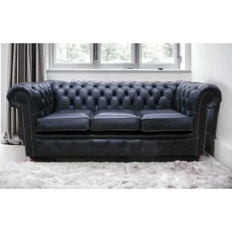 3 Seater Sofa, Cracked Wax Black