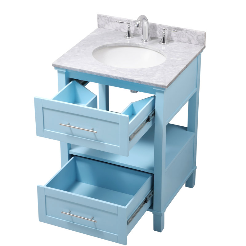 Ensemble de meuble-lavabo simple 25 po Audrit, Bleu poudre