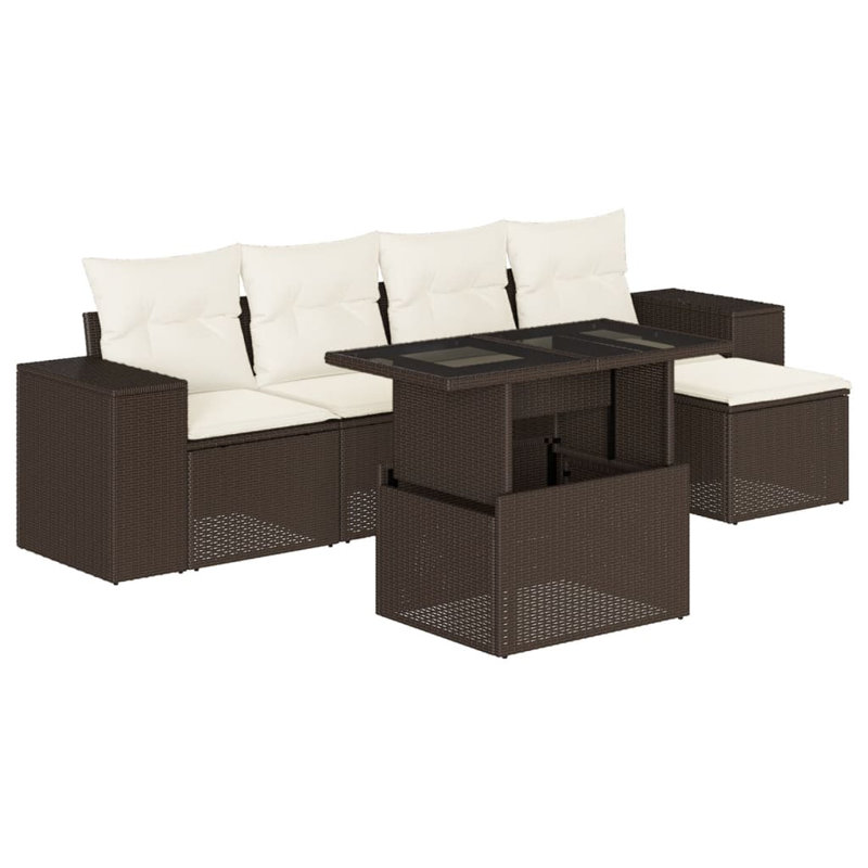 Vidaxl Garden Sofa Set Brown, Cream White