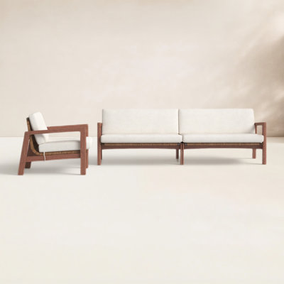 Nicholson Eucalyptus 3 - Person Patio Conversation Set with Cushions