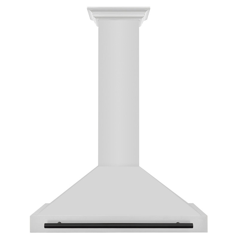 36" 400 CFM Ducted Wall Mount Range Hood, Stainless Steel/Matte Black