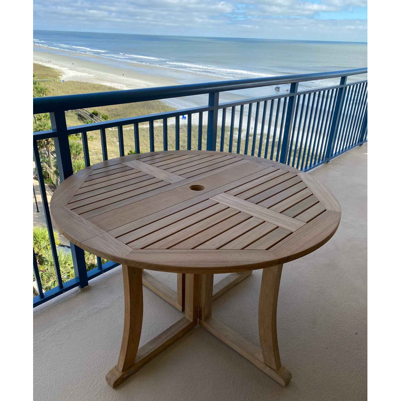 Jaydalynn Round Teak Outdoor Folding Dining Table