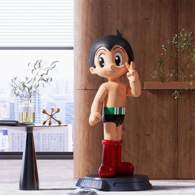Sculpture en résine, article de décoration du garçon branché en fer