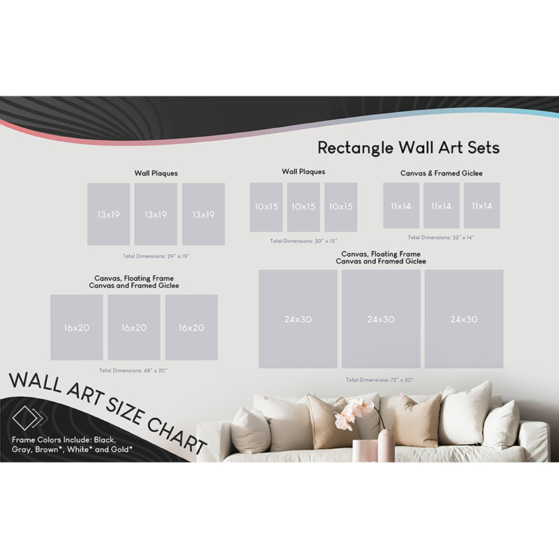 White Framed Botanical Trio Canvas Print Set, 16" x 20"