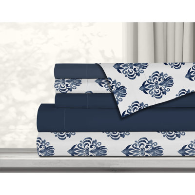 Microfiber Damask Sheet Set