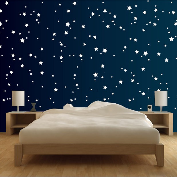 Décalcomanie murale nuit starry, Lavande, H 21 po x l 72 po x P 0,01 po