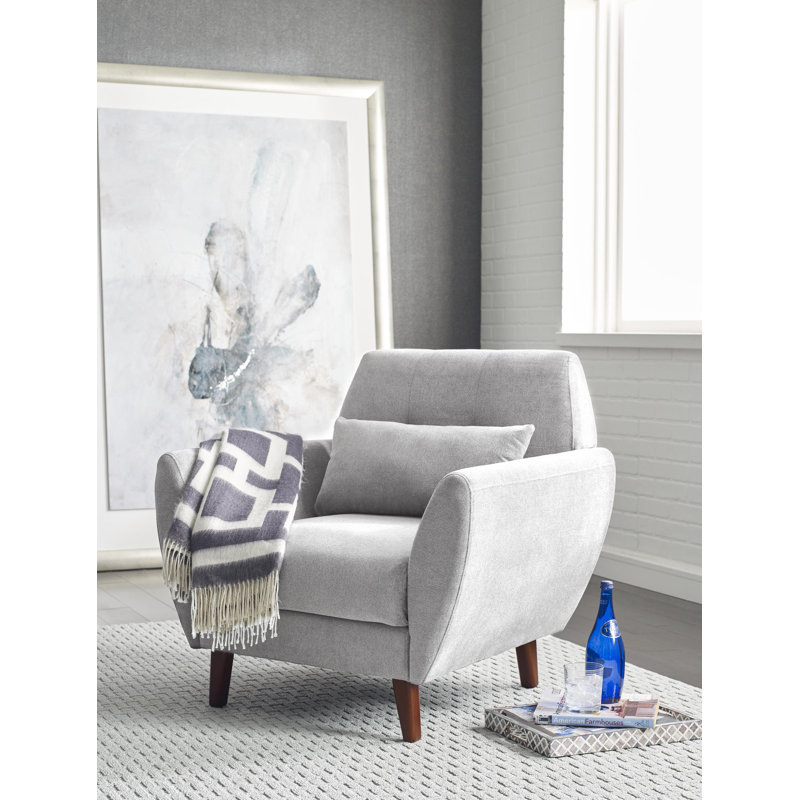 Serta Artesia Midcentury Modern Armchair, Smoke Gray