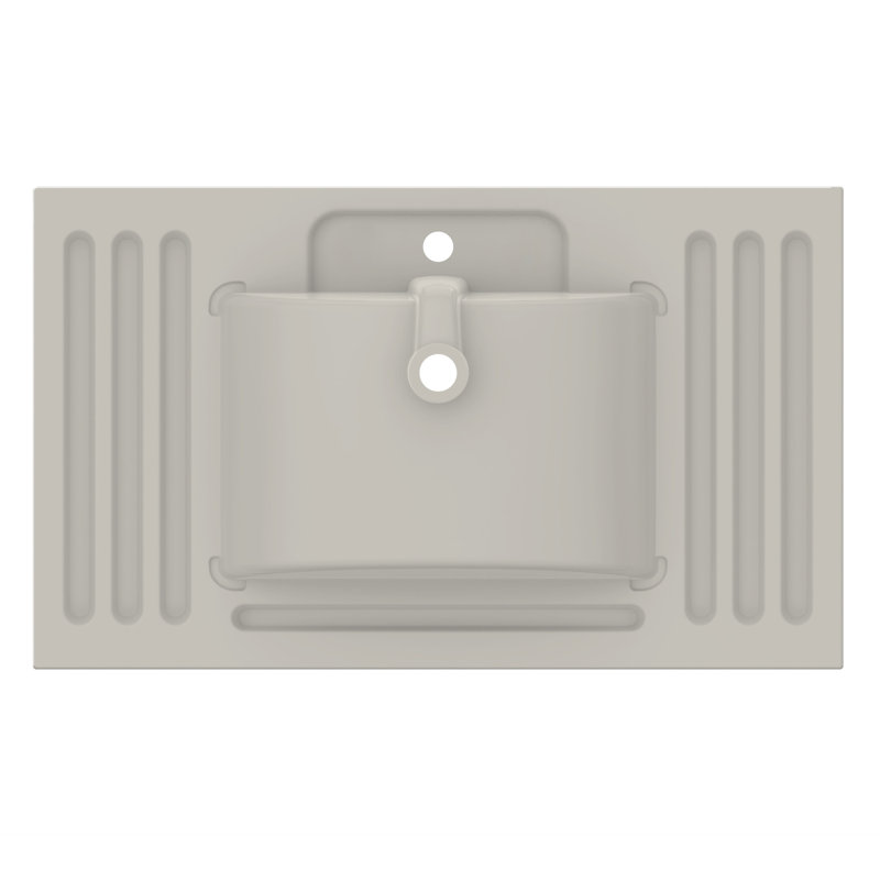 37 po. 1 comptoir en céramique 1 trou de robinet 3 cm d'épaisseur blanc, Simple