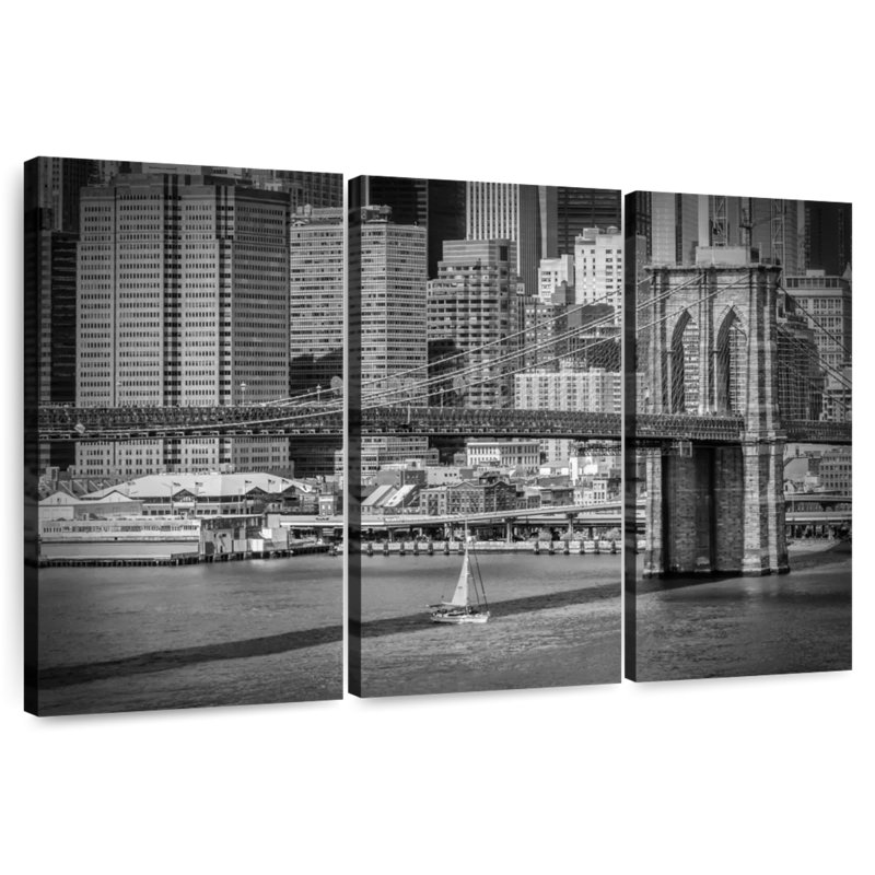 Lilie traversant le pont de Brooklyn, H 28 po x l 45 po