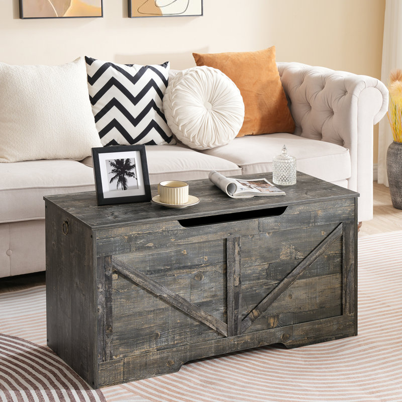 Banc de rangement l 39,4 po Lingle, Gris rétro