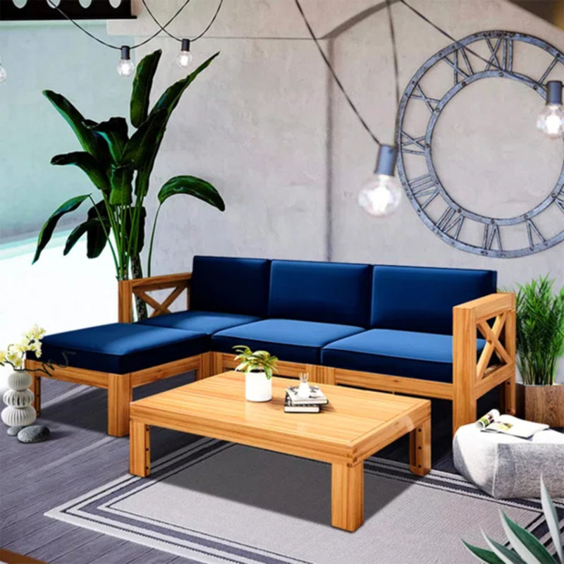 Ensemble de canapé modulaire 5 pièces pour patio