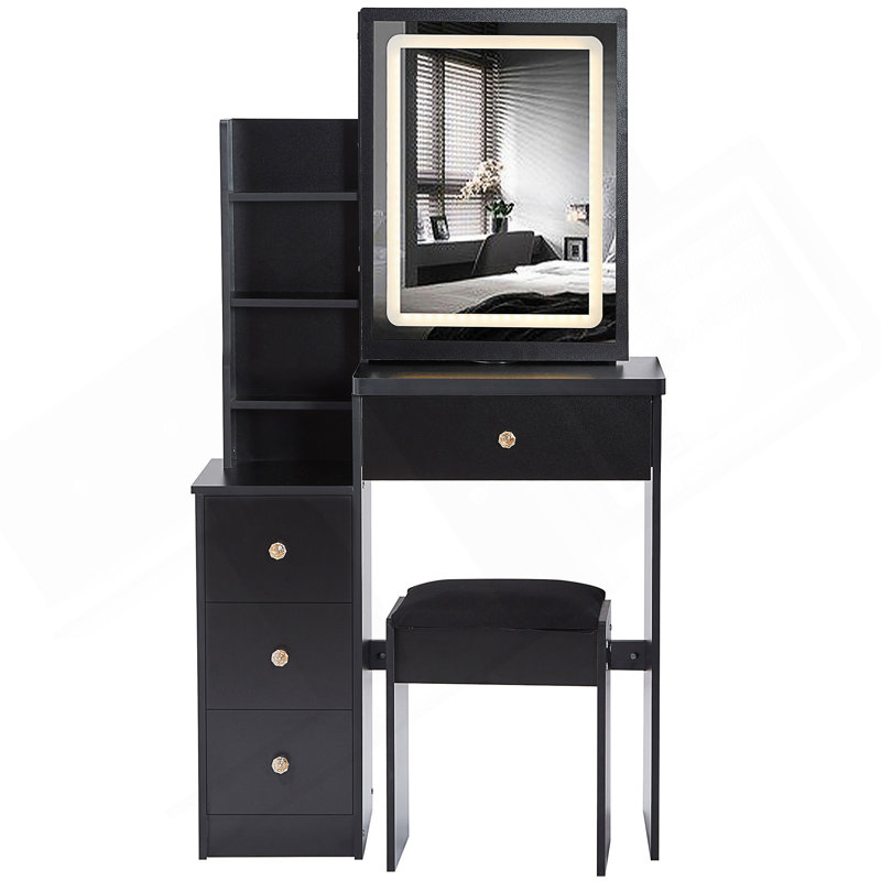 Ensemble de meuble-lavabo 29,2 po avec tabouret de chevet et tabouret