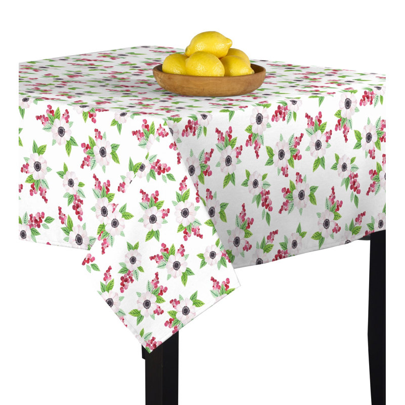 Humble Brag Dogwood and Leaves Tablecloth, 54" L x 54" W