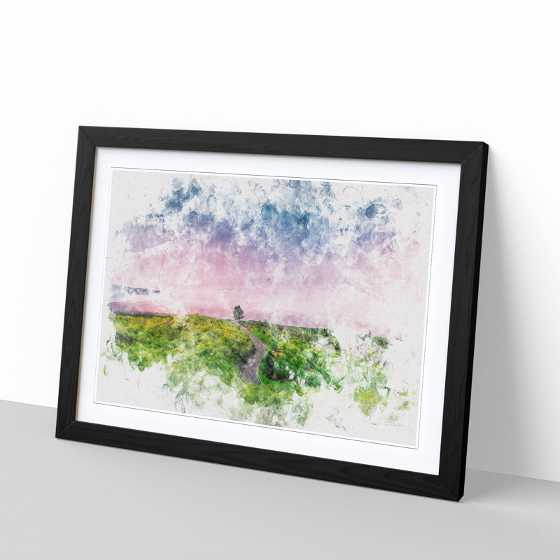 Driving Through Tenerife - Picture Frame Painting, 45cm H x 63cm W x 2cm D, Black Framed