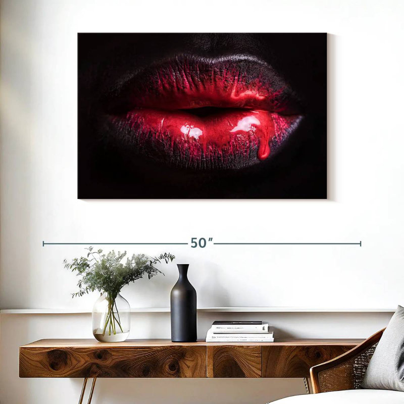 Shuttleworth Red Dripping Lips, 26" H x 39" W