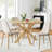 Cleckley 4 - Person Dining Table Sets With 39.4'' Round Table & 4 Upholstered Fabric Chairs-98980722
