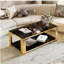 Table basse moderne rectangulaire noire, miroir