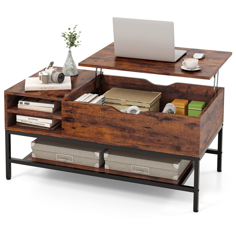 Alaijha Lift Top Coffee Table with Storage, Brown