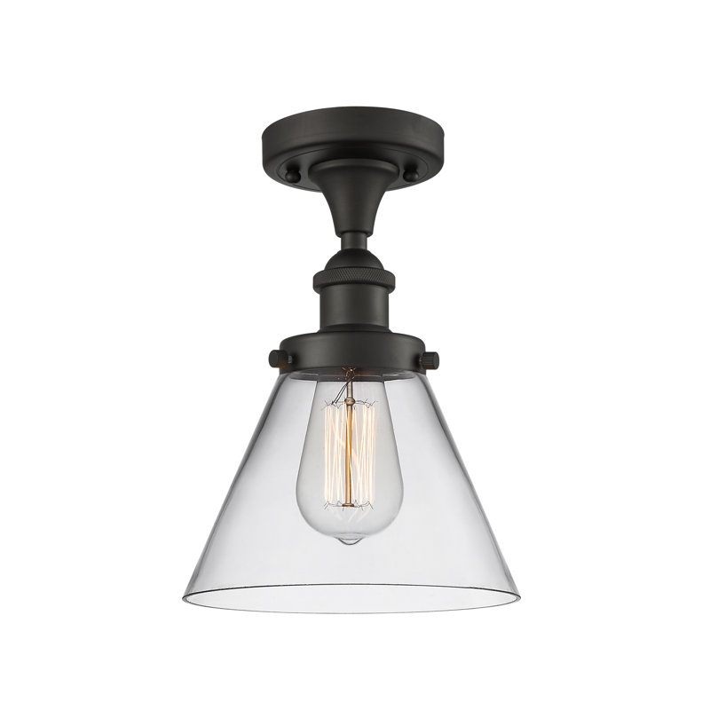 Plafonnier semi-encastré 8 lumières Gwinnett, Ampoule non incluse, Transparent, Bronze huilé